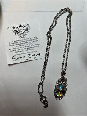 Handcrafted Summer Dream silver dragonfly necklace